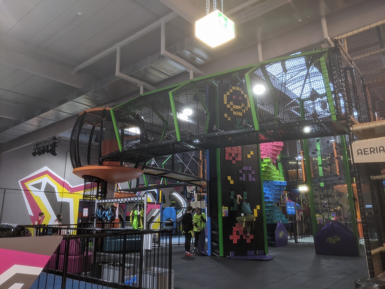 Indoor playground in the city nearby.